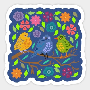 Three Birds on a Branch Sticker